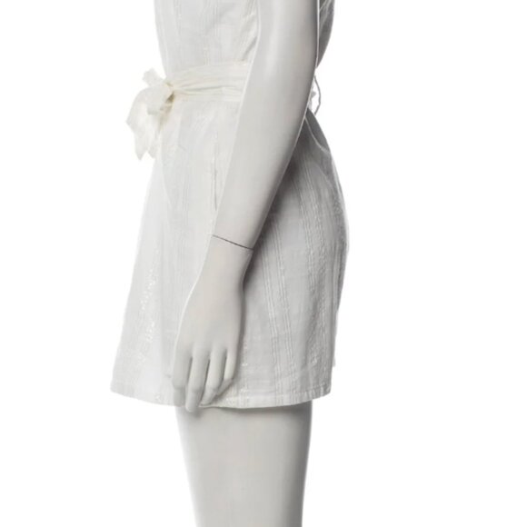 Vitamin A White Textured Tie-Waist Romper Small – Summer Beach Cover Up - Picture 3 of 7